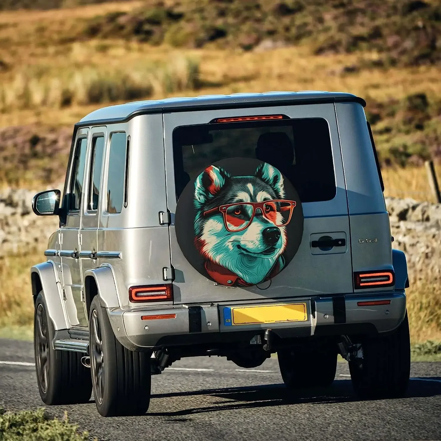 Husky animal cão capa de pneu sobressalente protetores de roda à prova de intempéries universal apto para reboque rv suv caminhão campista reboque de viagem