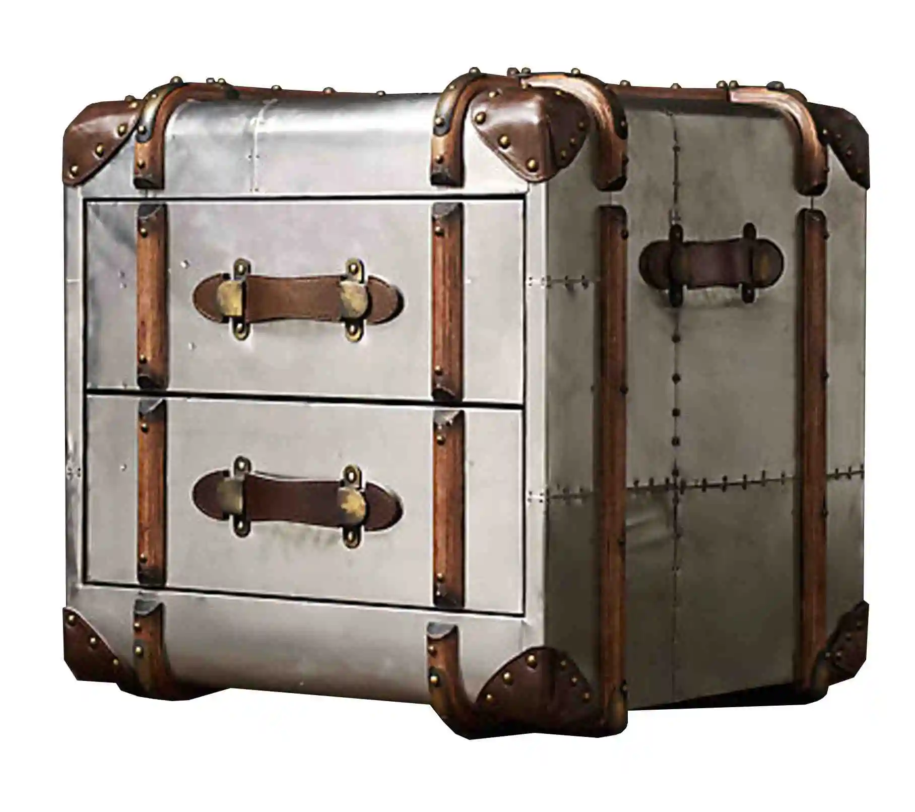 

Living Room Vintage Aviator Aluminium Steamer Travel Trunk Box