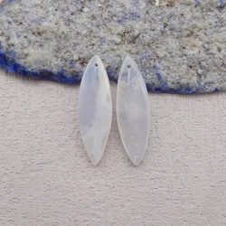 Semiprecious Stones Blue Lace Agate Earring Beads,Natural Stone Earrings Accessories For Women 29x9x3mm 2g