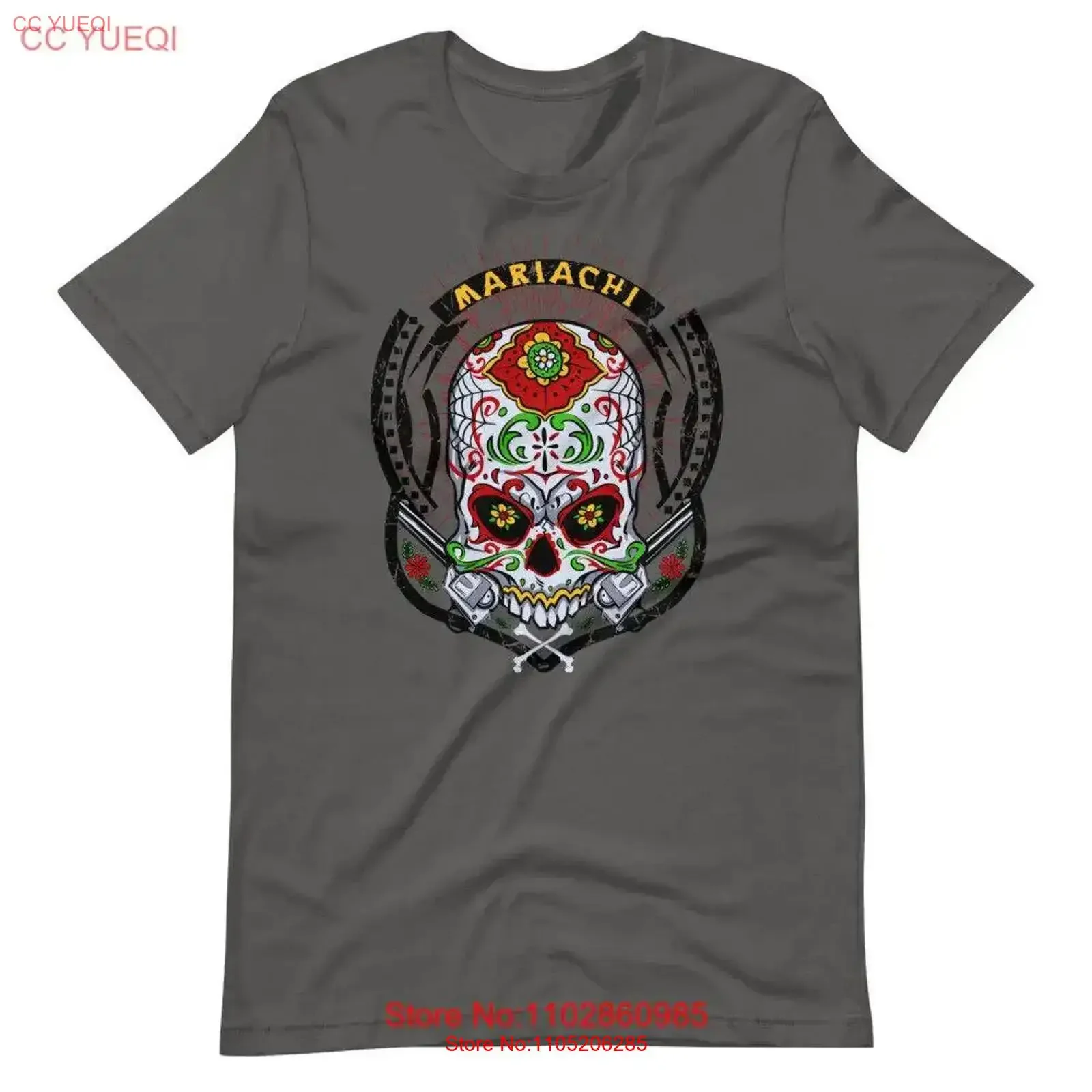 

Skull T Shirt Day Of The Dead Goth Punk Mexico biker Metal vintage Washed Stylish graphic Soft Breathable fashion