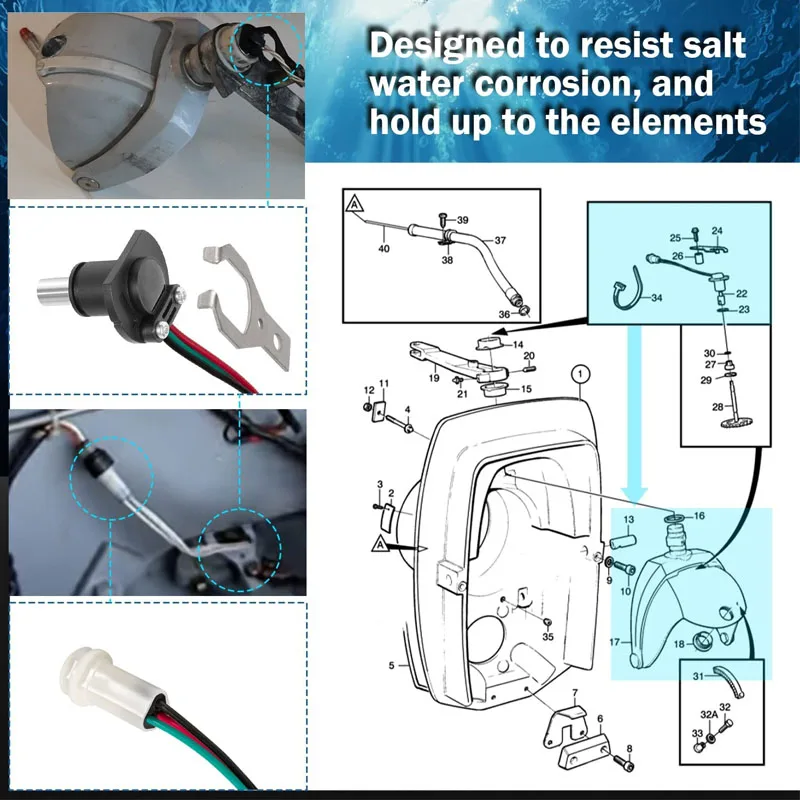 22314183 873531 22312137 Tilt Trim Sender Sensor Kit Potentiometer Fit for Volvo Penta SternDrives: AD/DP/SX/EF/by/LK/KAD/TAMD