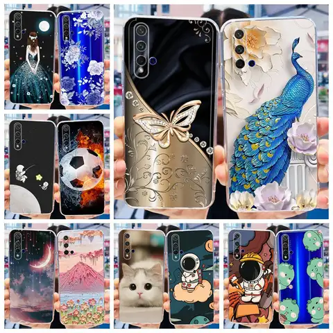 For Huawei Nova 5T Case YAL-L21 YAL-L61 Stylish Painted Cover Clear Silicone Phone Cases For Honor 20 Honor20 Nova5T Soft Fundas