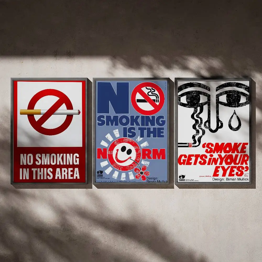 

Warning Logo No Smoking Poster Posters,waterproof Paper Stickers,coffee Shops,bar Living Rooms