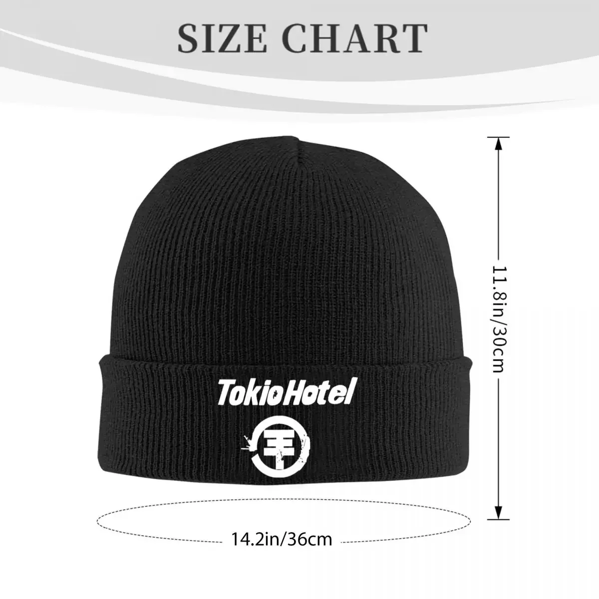 Genres Pop Rock Tokio Hotel Logo Beanie Hats Knitted Hat Outdoor Sport Warm Soft Men Women Caps Autumn Funny Bonnet Hats Gift