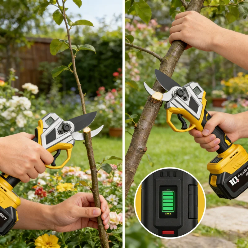 Tesoura de Poda Elétrica a Bateria para Jardinagem e Árvores Frutíferas