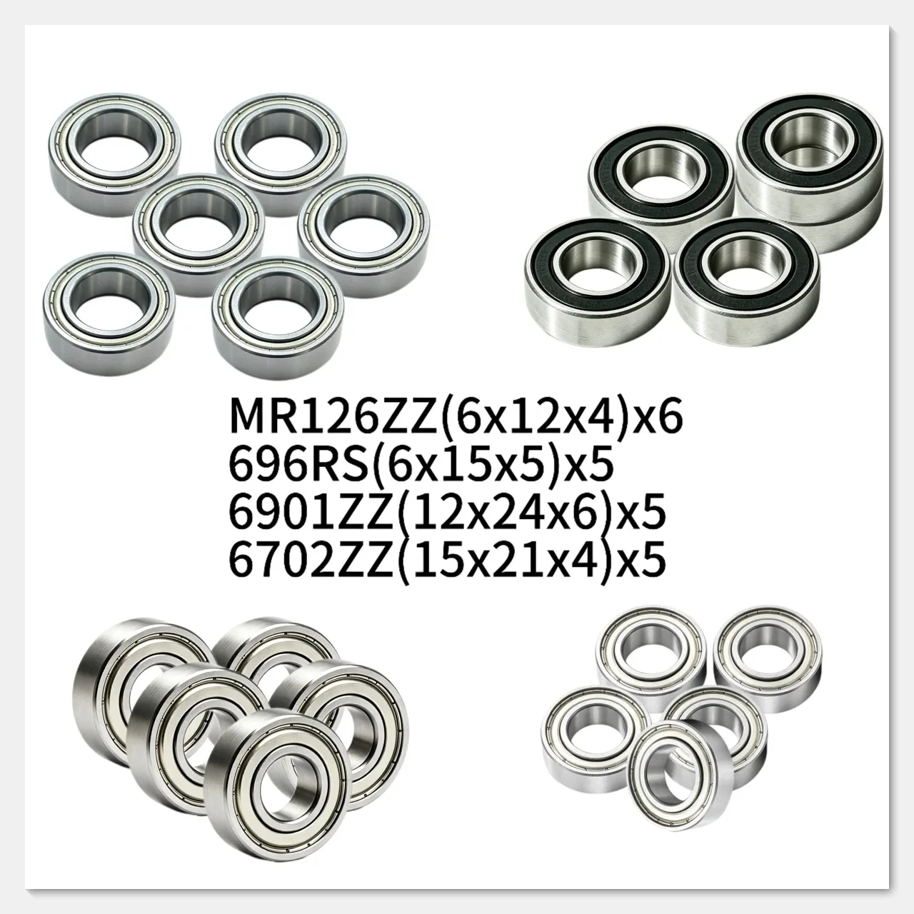 21Pcs Full Sealed Ball Bearing Set for RC Scraper Model Upgrade Bearings Wheel Hub Transmission Kit