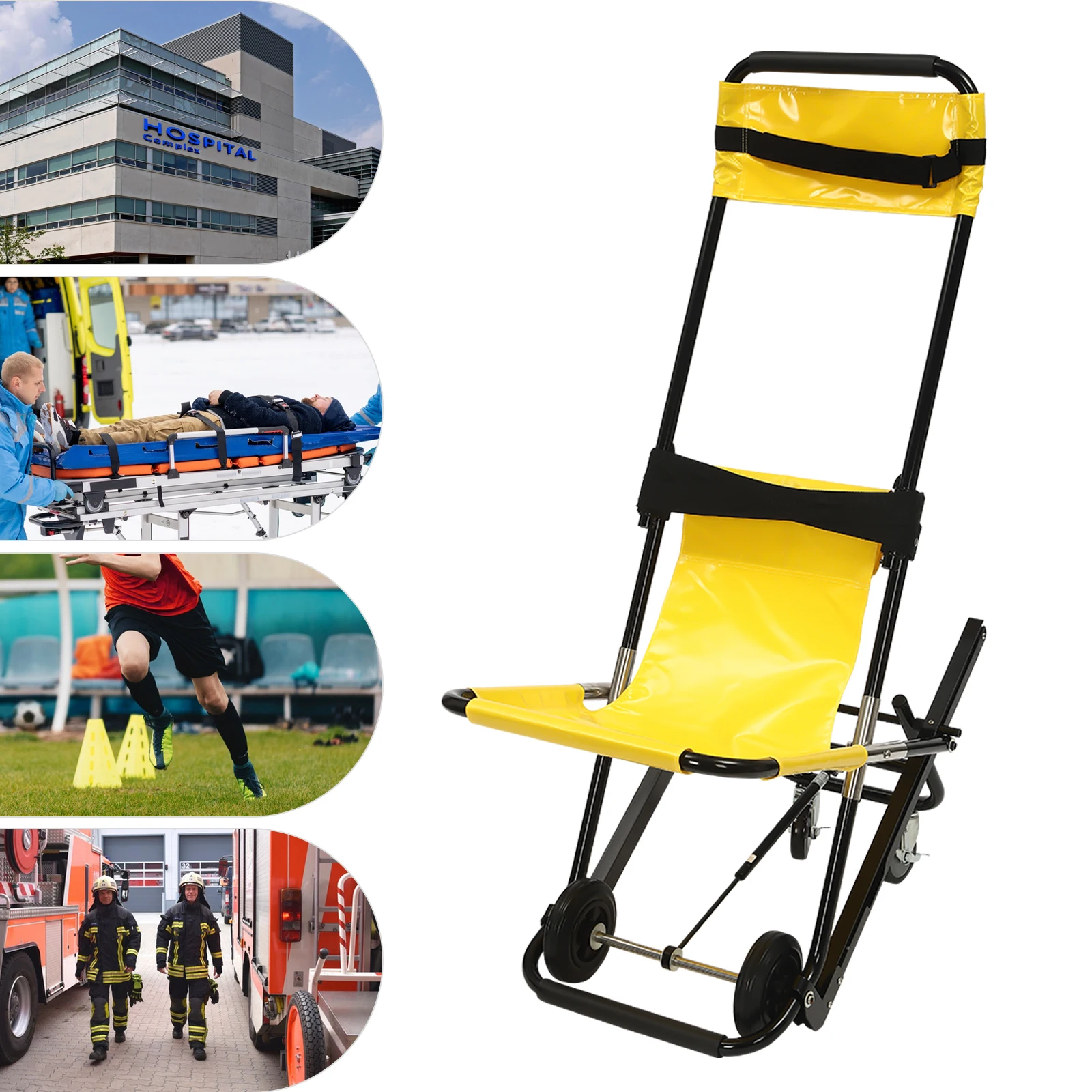 Manual Transport Stair Chair Withstands 350.53 Lbs Portable Folding Stair