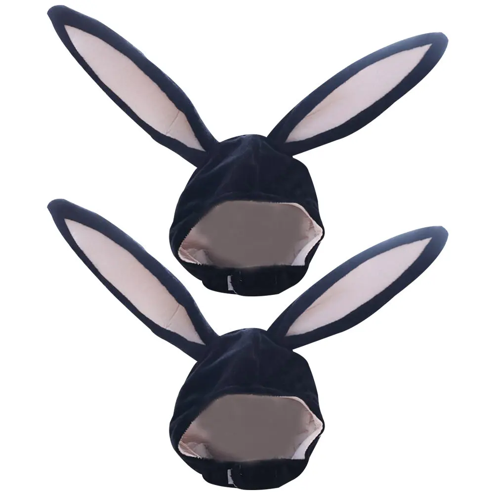 

2 шт. Мягкие эластичные унисекс-шапки с кроличьими ушками, головной убор для вечеринок, костюмный реквизит для Пасхи, дня рождения, косплея, фотосессий, музыкальных мероприятий