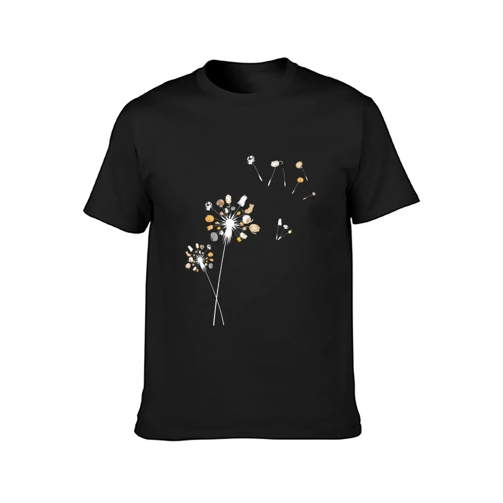 Cats Flower Fly Dandelion Shirt Cute Cat T-Shirt graphics shirts graphic tees men clothing