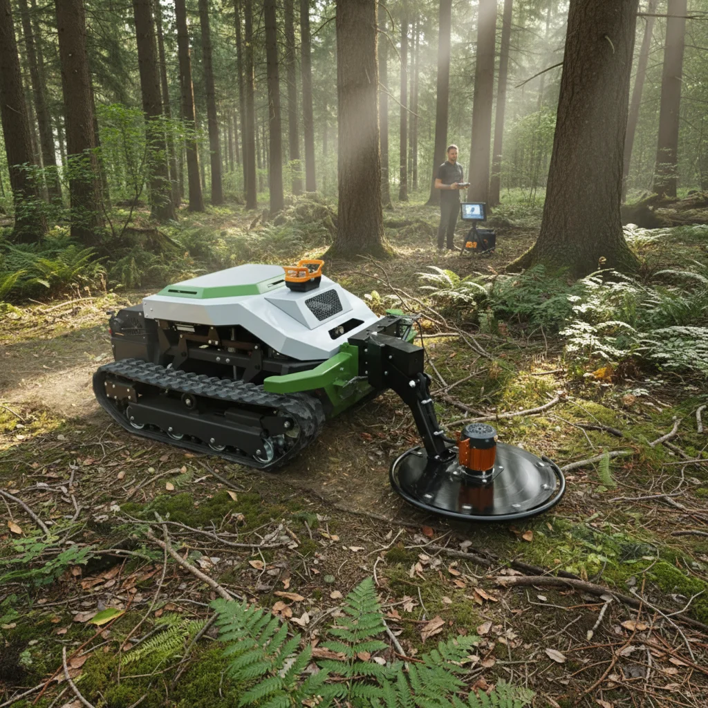 

Crawler Type Remote Control Mower All Terrain Tracked Grass Trimmer for Outdoor Lawn Care