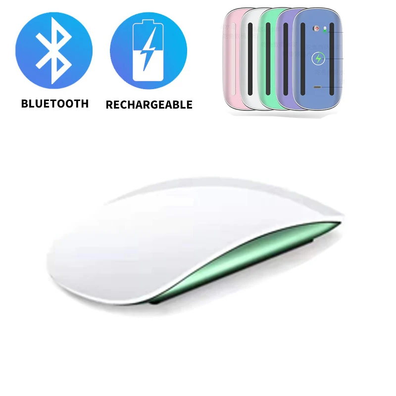 Bluetooth ricaricabile Wireless Magic Mouse Silent Laser Computer Mouse sottile ergonomico PC Office Mause per Apple Mac Microsoft