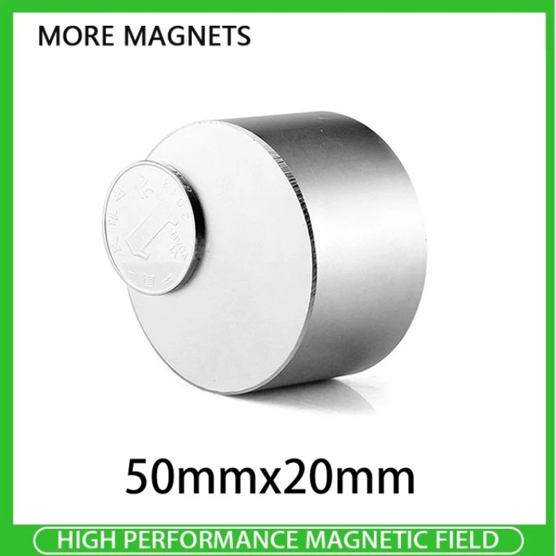 

50x20mm Super Strong Neodymium Magnets 50x20 Big Round Disc Rare Earth Permanent Circular Magnet For DIY, Building,Crafts