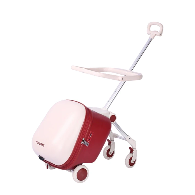 Kids Travel Suitcase Can Ride and Sit Multi-function Luggage Flash Wheel Travel Seat Carrier Bag Carry-On Luggage for Children