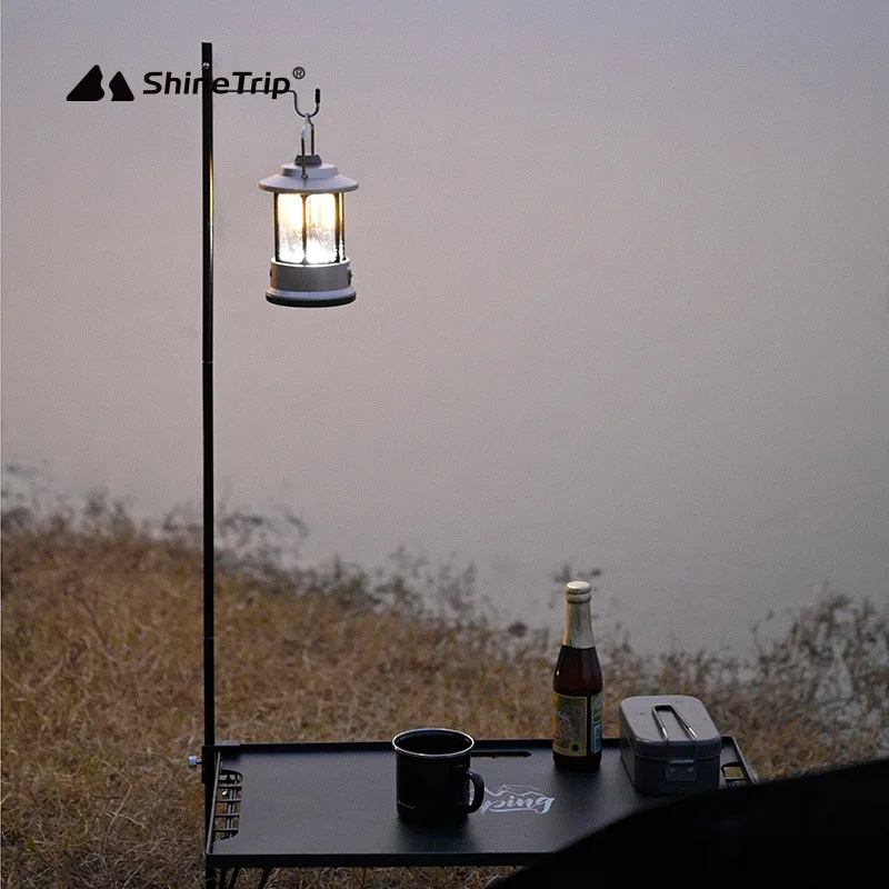 

Outdoor portable aluminum alloy camping lamp holder with double head hooks, multifunctional single head lamp pole, camping lamp