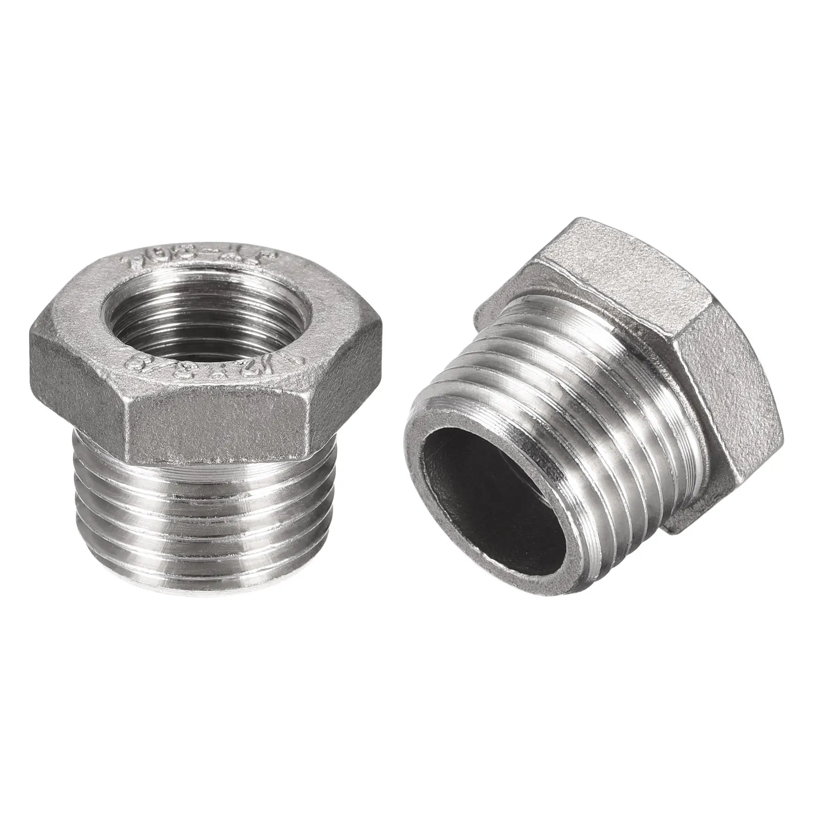 

Uxcell Hex Reducing Bushing, 1/2 PT Male to 3/8 PT Female 304 Stainless Steel Pipe Fitting Reducer Adapter, Pack of 2