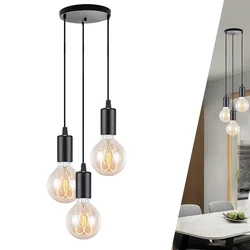 E27 Loft Edison lampy wiszące do salonu oświetlenie barowe Nordic 3-głowicowe lampy wiszące w stylu industrialnym