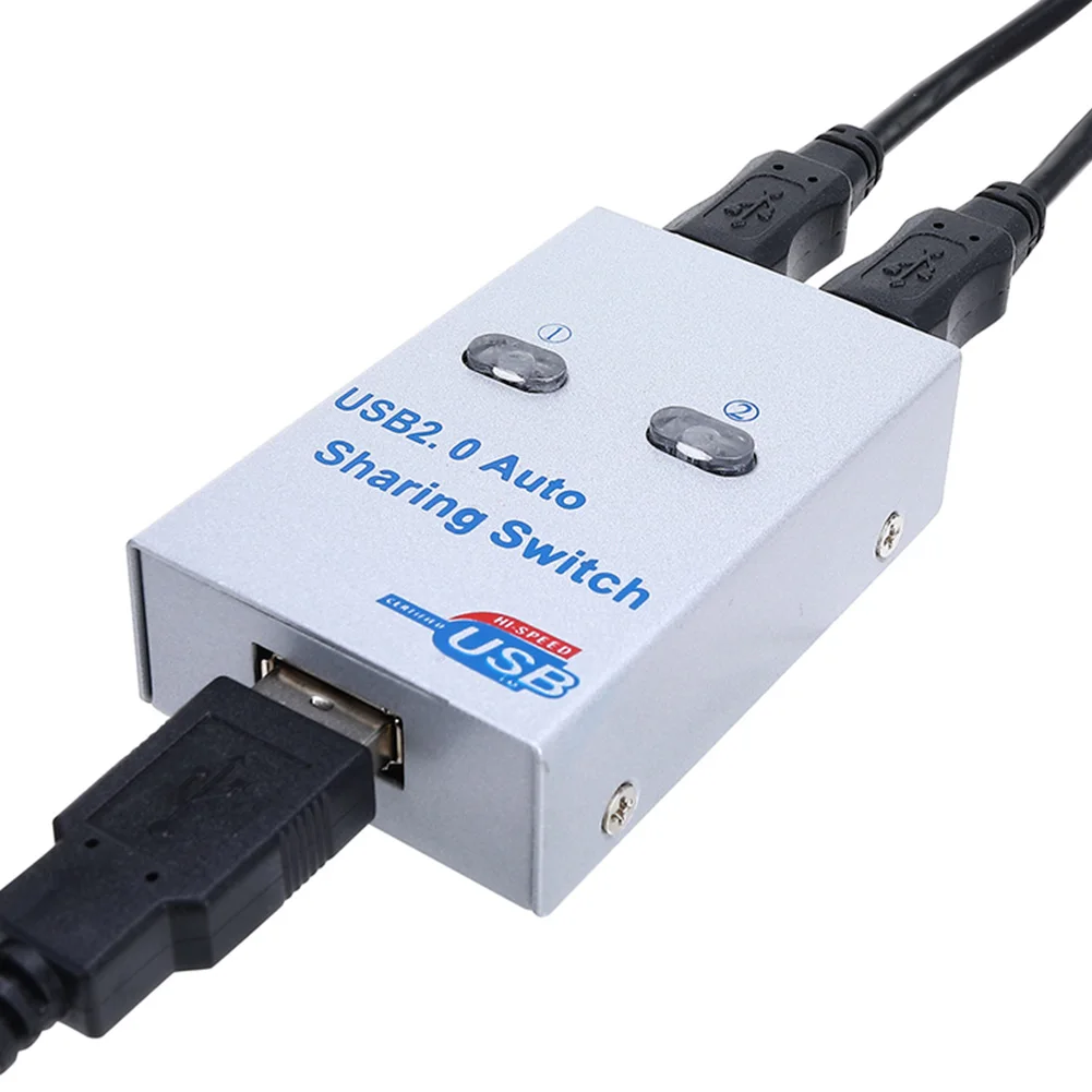 Divisor USB 2,0, interruptor para compartir automático para 2 PC, impresoras de ordenador, conmutador Hub de 2 puertos, 2 hostes, compartir una impresora, afilador USB