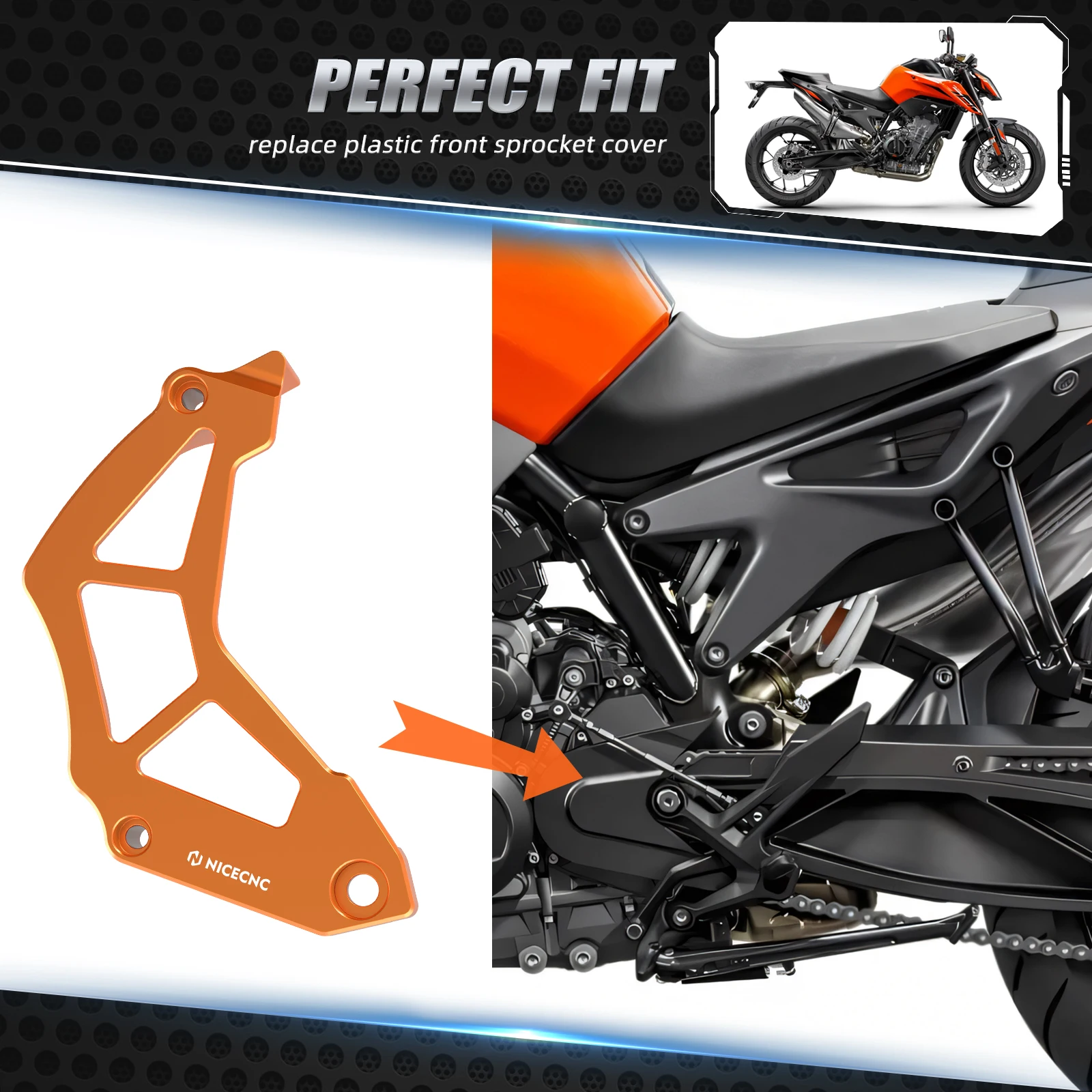 For KTM 790 890 Duke Adventure R/S NICECNC Chain Guaud Sensor Cover 790 ADV/R/S 19-23 890 ADV/R/S 21-23 Husqvarna Norden 901 22