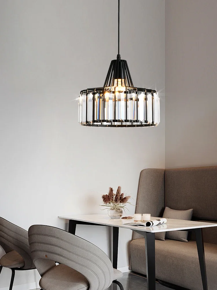 Simple and modern light luxury crystal bedside pendant lamp for restaurant lights, restaurant milk tea bar table lamp