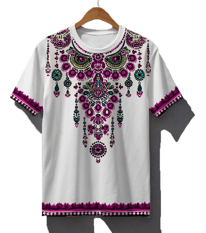 

Футболки с африканским ретро-этническим узором для мужчин, модная модная уличная одежда, летние футболки с 3D принтом, крутые футболки большого размера в стиле хип-хоп