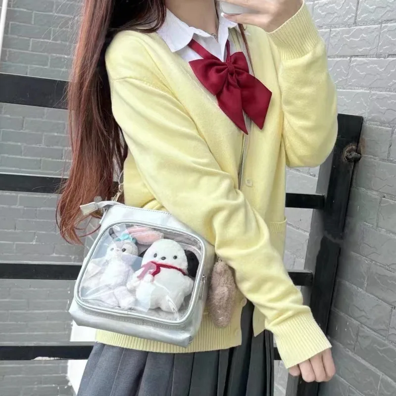 

Silver Square Cute Itabag Girl Nylon Sweet Small Shoulder Bag Adjustable Strap Harajuku Y2k Crossbody Bag Display Japanese Bag