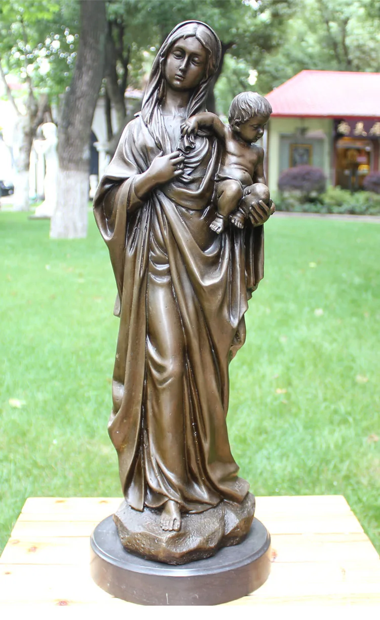 

58CM large Huge --Christianity Catholicism Madonna with child Jesus Christ Home Decor Religious Decoration bronze art statue