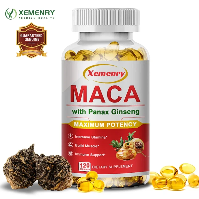 Maca Capsules - Improves Athletic Performance, Endurance, Reproductive Health and Healthy Mood