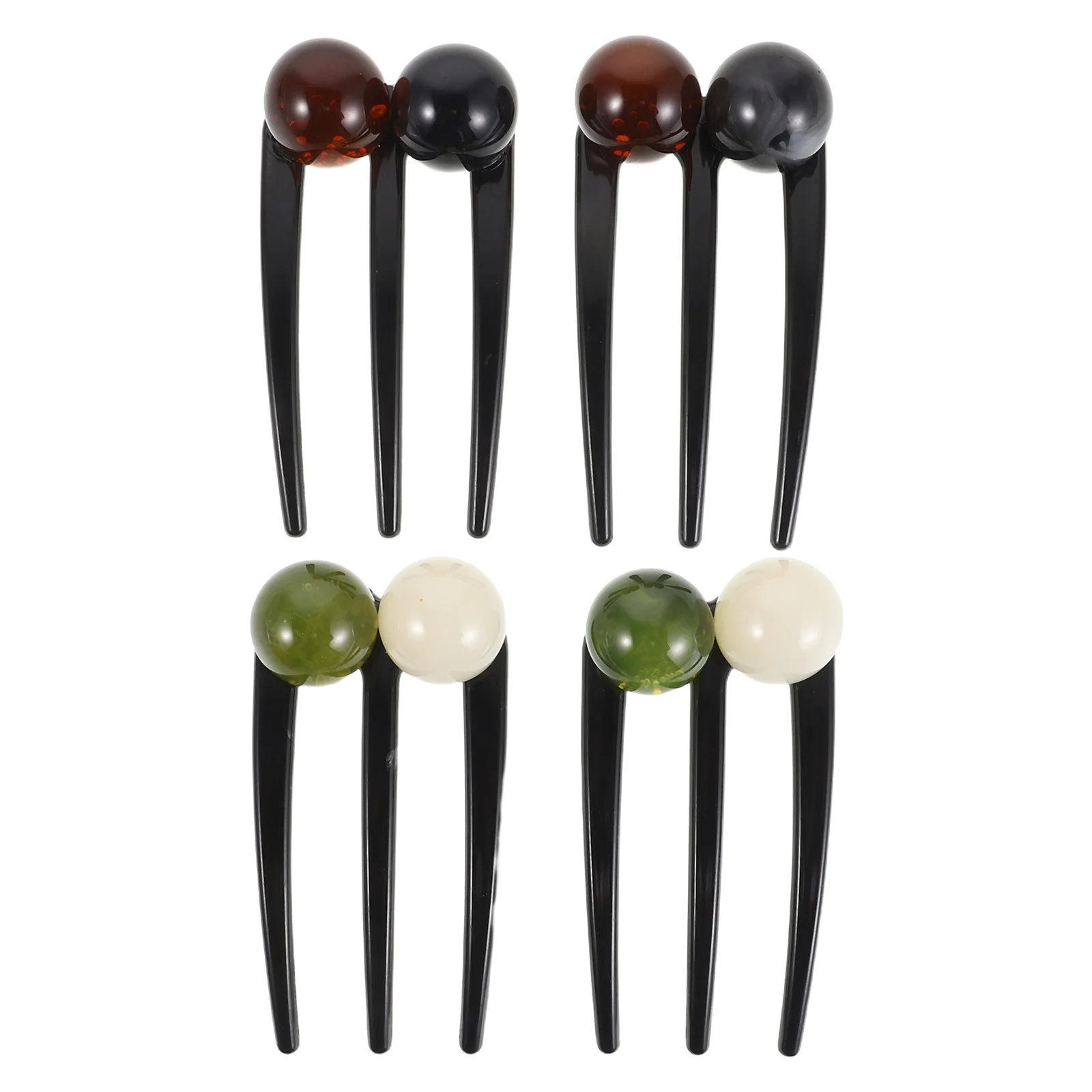 

4Pcs Beaded U-Shaped Hairpins for Women Secure Hair Bun Tool Elegant Updo Styling Chignons and Hairstyle Accessories
