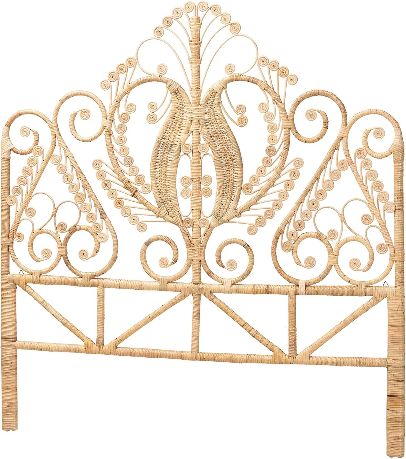 

Caelinus Modern Bohemian Natural Rattan Queen Size Standalone Headboard