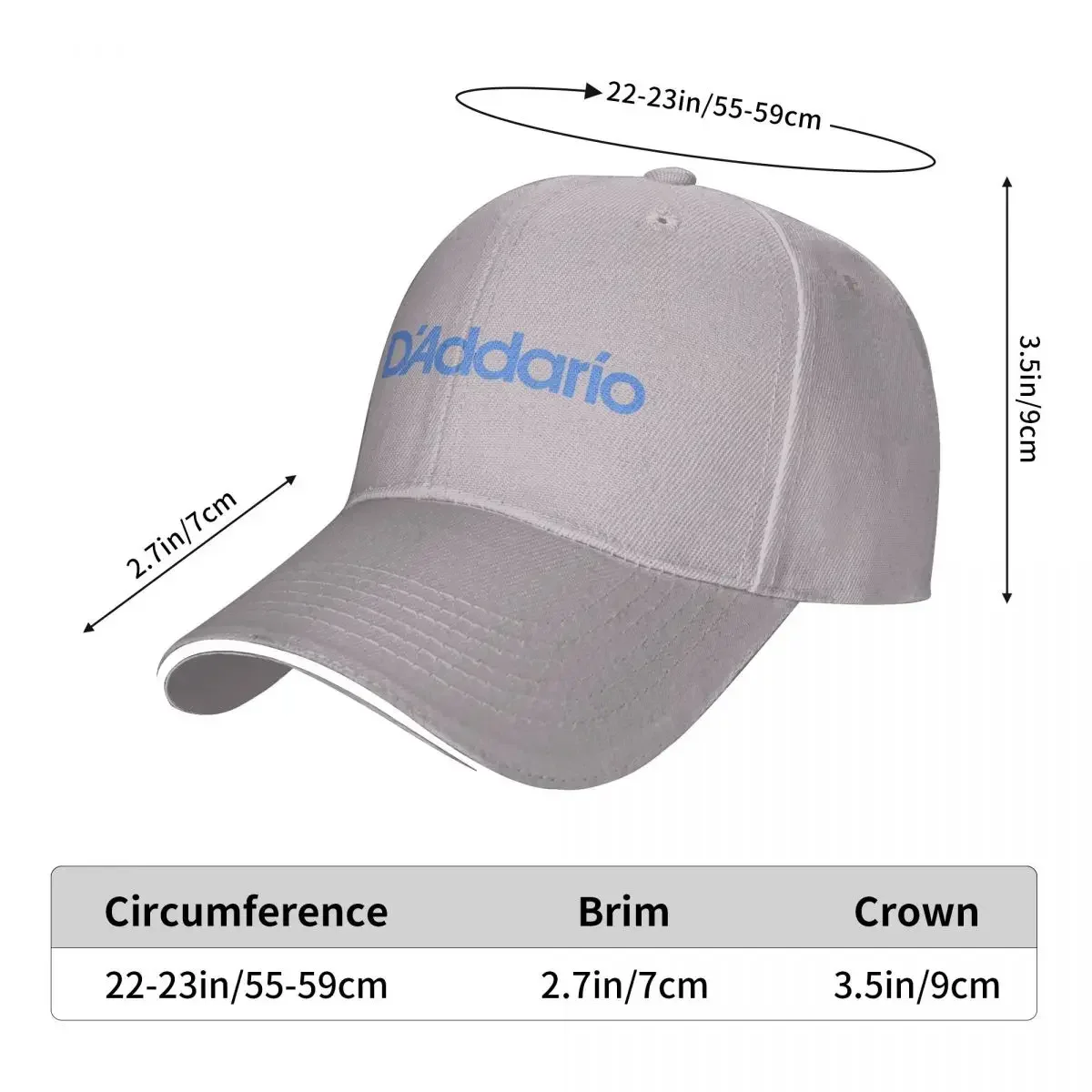 D'addario String Blue Logo Cap Fashion Casual Baseball Caps Adjustable Hat Hip Hop Summer Unisex Baseball Hats