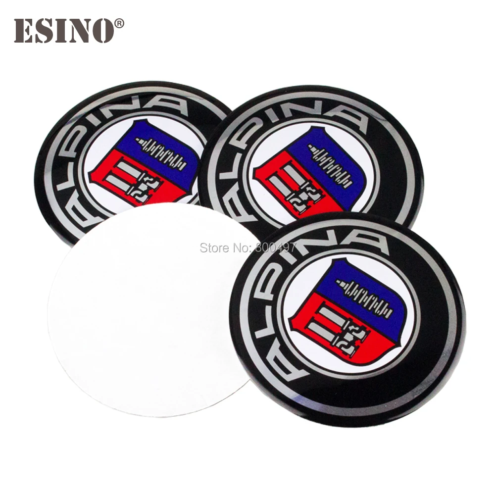 

4 x Car Styling 3D Metal Chrome Aluminium Alloy Wheel Center Cap Stickers Wheel Hub Cap Decals Emblems Badges for Alpina