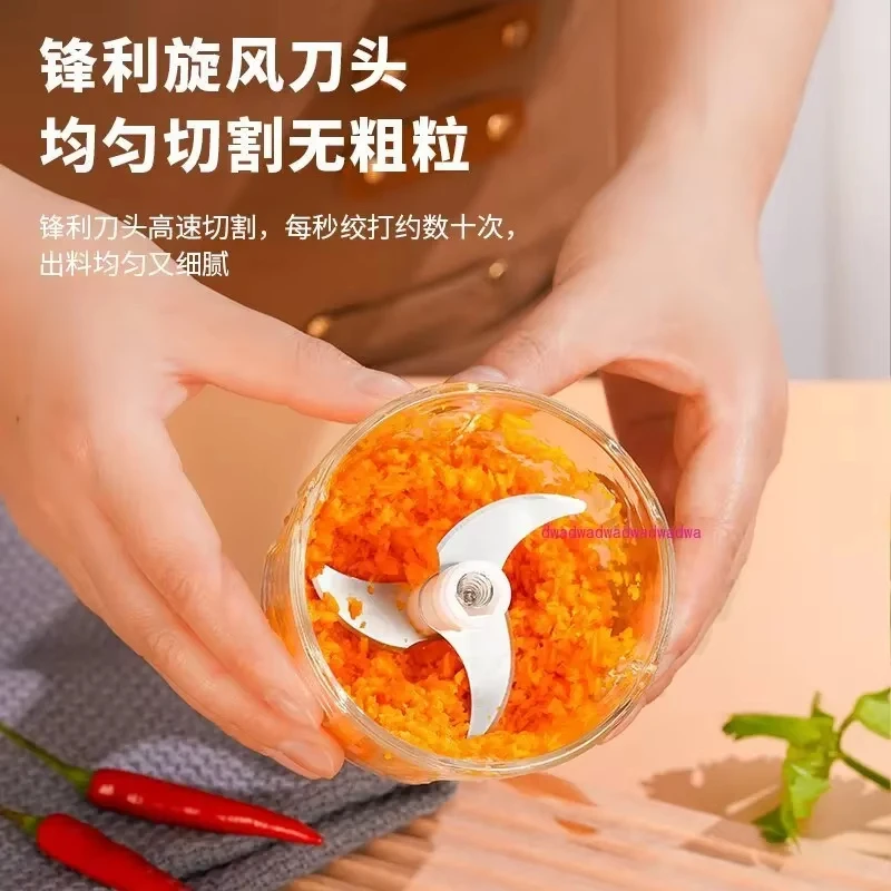 Máquina eléctrica de puré de ajo, picadora de ajo recargable por USB, picadora de cebolla portátil de 260ML, picadora de carne, jengibre, Chile, verduras g