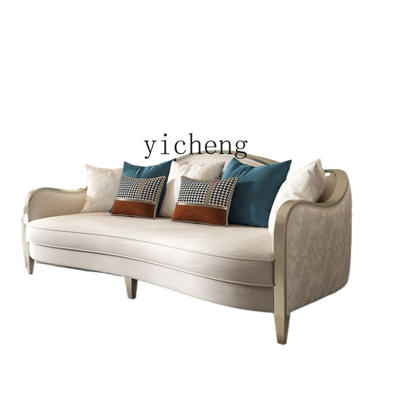 

ZK Sofa Light Luxury Fabric Modern Living Room Combination Small Apartment All Solid Wood Removable and Washable