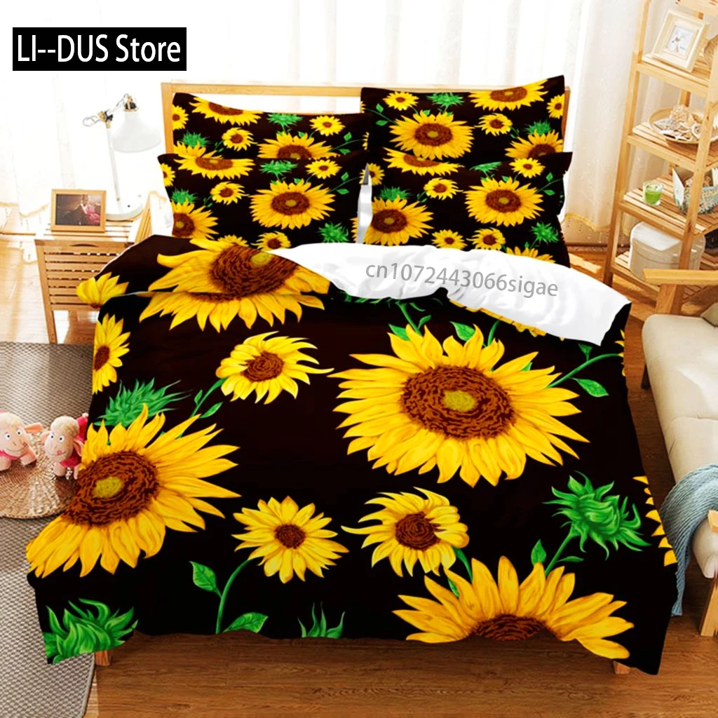 

Sunflower Duvet Cover Duvet Cover Rural Landscape Flowers Theme Bedding Set For Women Girls Bedroom Festival Gifts Decoration