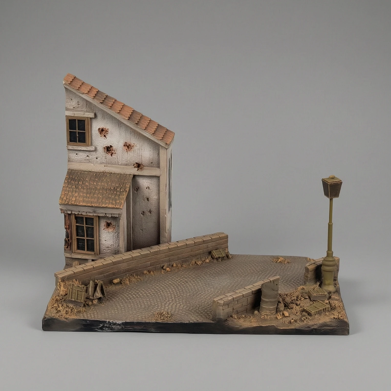 Model Display Base with Facade Miniature Scenery for Hobbyists, Tabletop Wargaming view 3