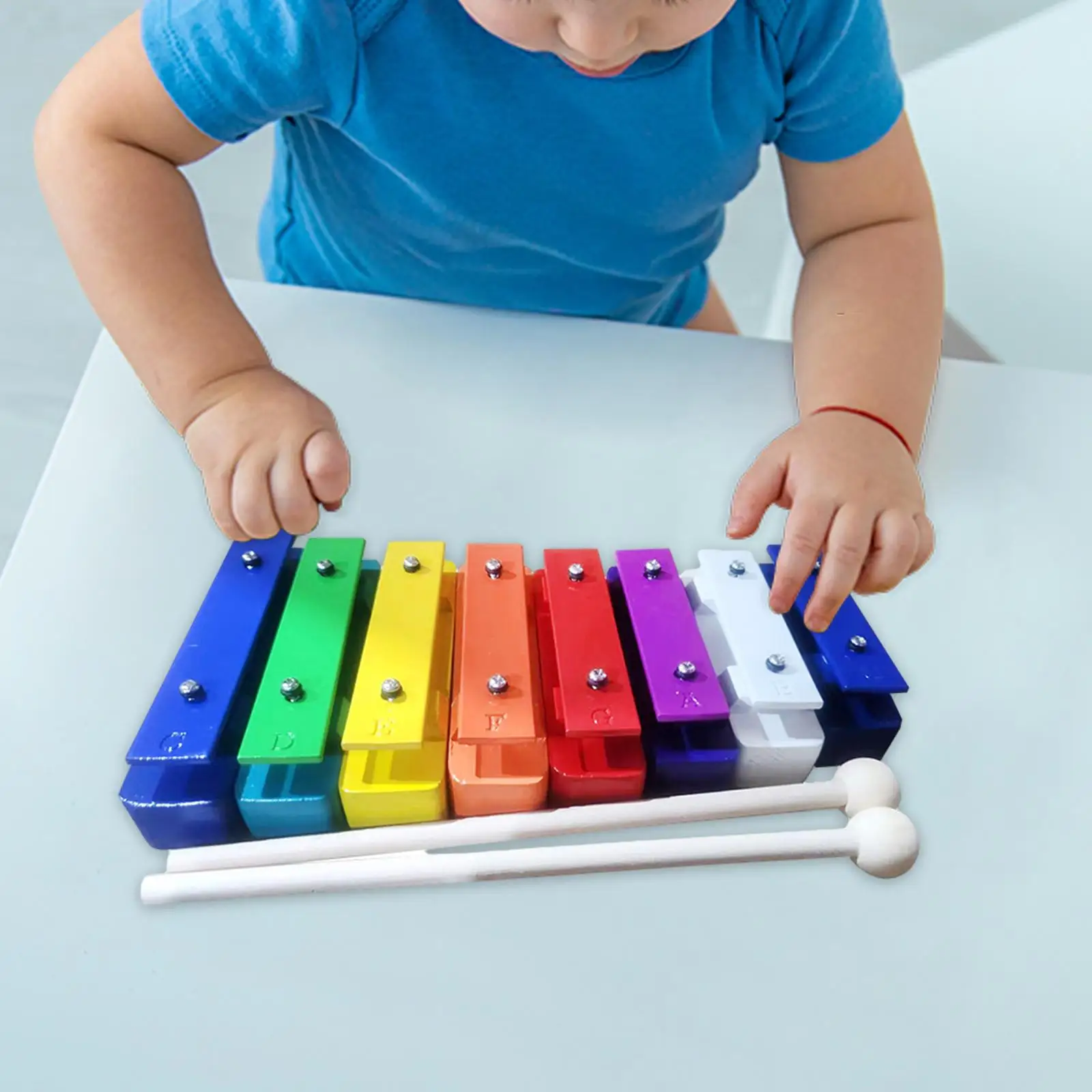 Xilófono de habilidades motoras finas para niños y niñas, Glockenspiel, 8 notas