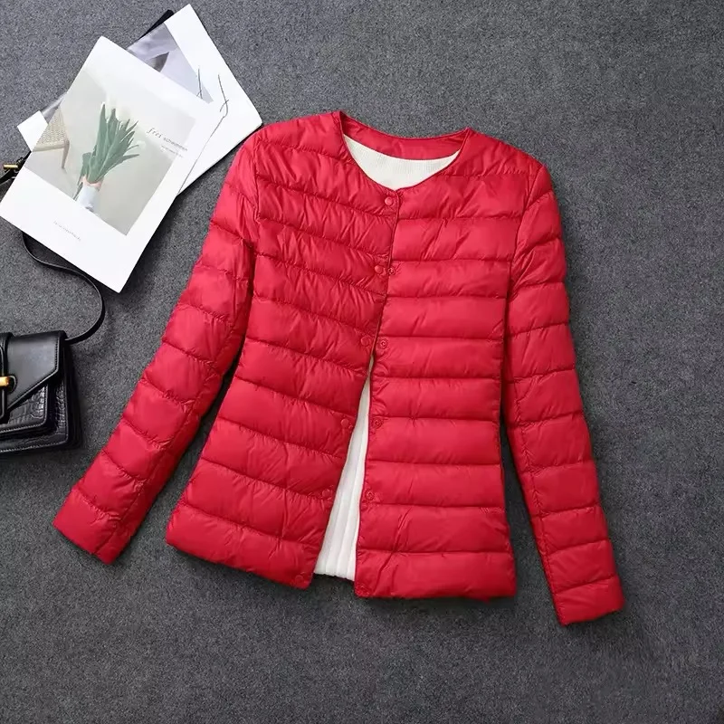 Plus Size weibliche leichte Ente Daunen matt Stoff leichter Mantel warme Frauen Wind jacke Parka Damen Daunen jacken – Detail 13