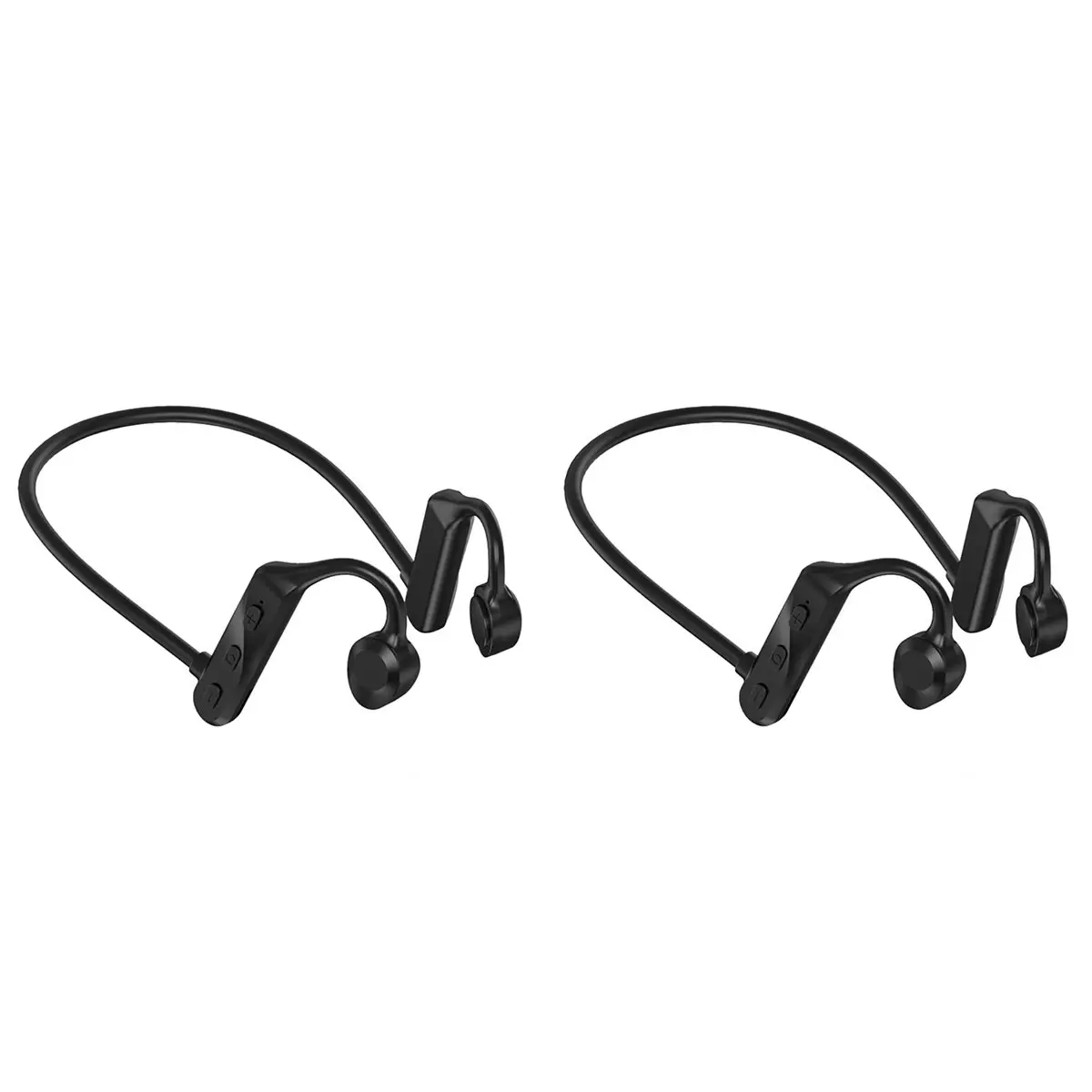 2X Bone Conduction Headphones Bluetooth 5.0 Hi-Fi Stereo with Mic Waterproof Sports Headphones for Running Sports Black