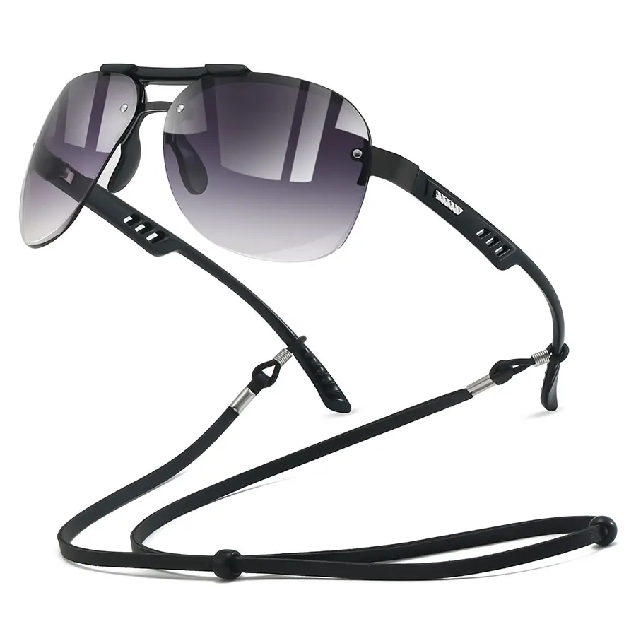 نظارات شمسية كلاسيكية متدرجة كبيرة الحجم مع سلسلة للرجال والنساء في الهواء الطلق للقيادة والصيد وتسلق الجبال نظارات أمان