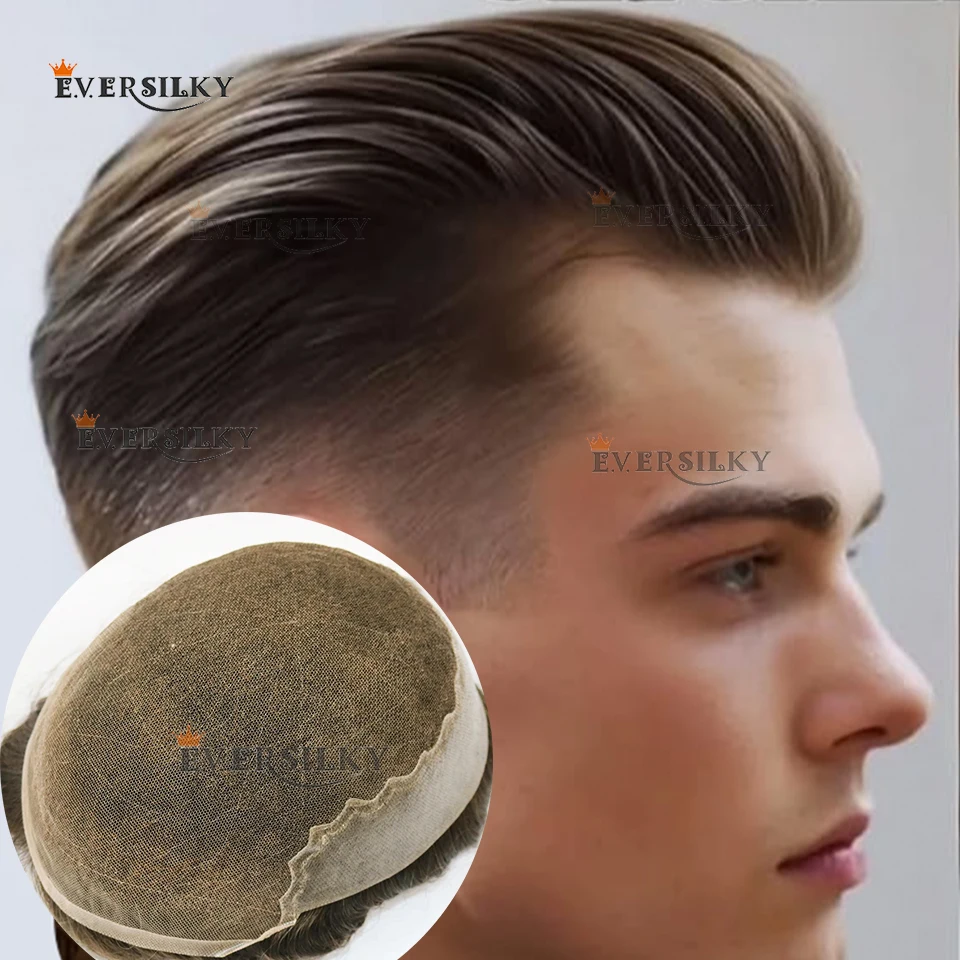 

Пепельно-русый прочный Q6 кружево и ПУ незаметная линия волос мужской парик серый 1B50 1B65 человеческие волосы Capillar Prosthesi кружевной передний парик