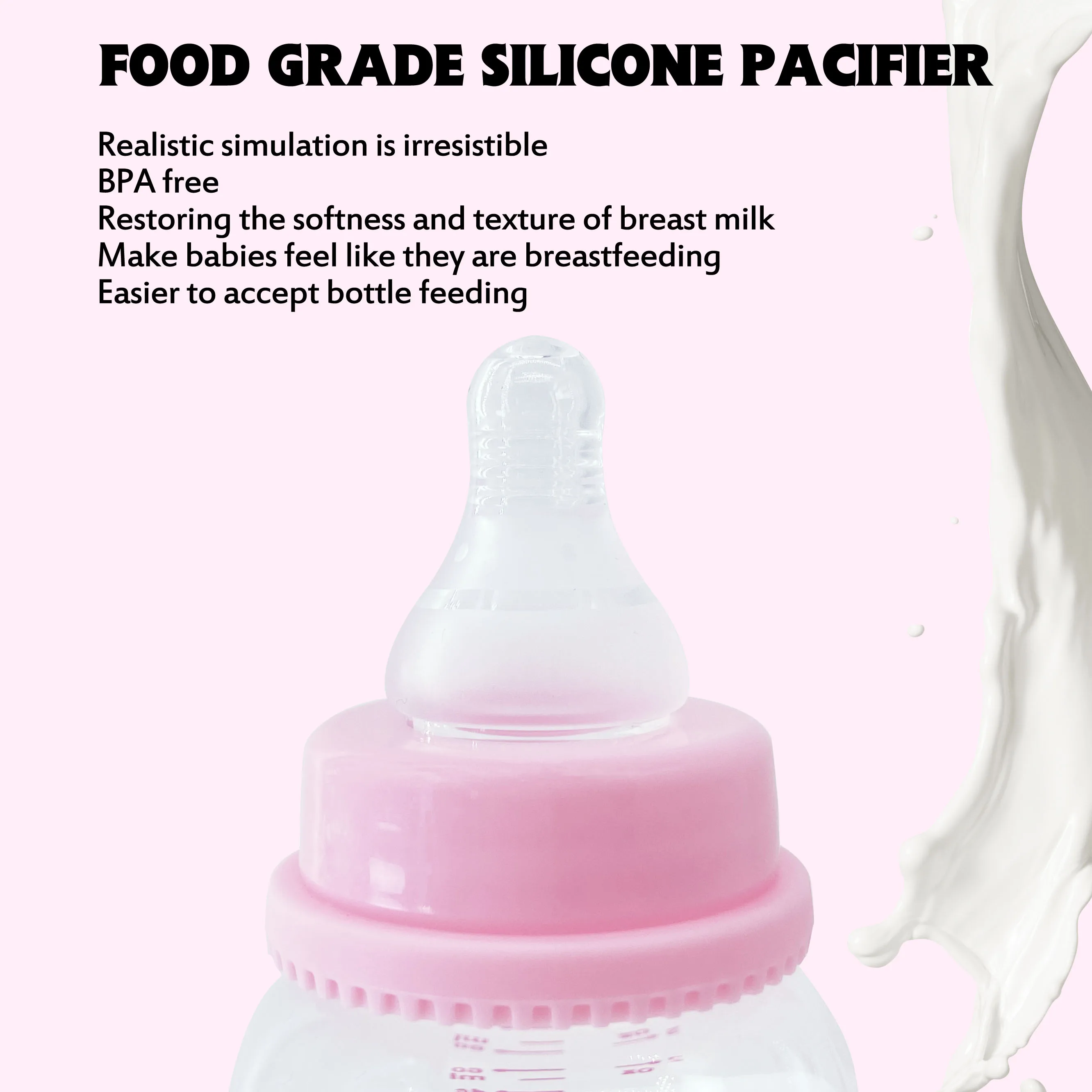 Small and cute mini bear bottle, 60ML, preferably silicone nipple, designed specifically for newborns, worth having