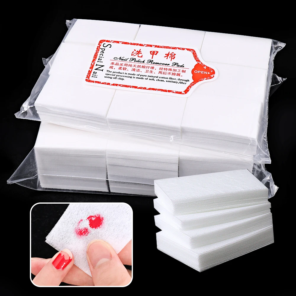 400/1000pcs Hard Nail Washing Cotton Dry and Wet Dual-purpose Disposable Nail Washing Nail Removal Cleaning Water Nail Cotton