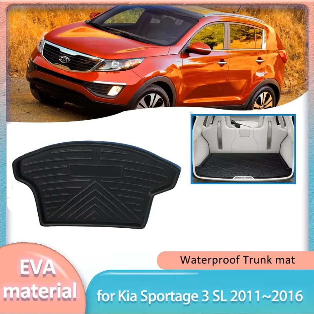 

Коврик в багажник автомобиля для Kia Sportage 3 SL 2011 ~ 2016 2017 2018, подставка для багажника, напольный коврик для багажника, водонепроницаемый чехол, аксессуары