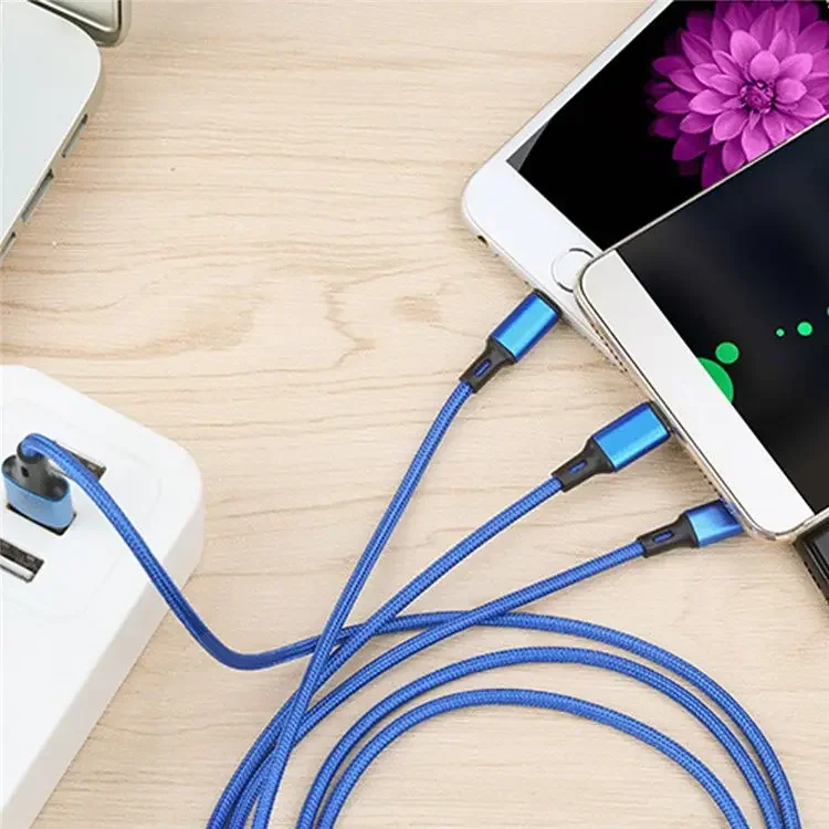 MVQF Multi Usb Port 3In1 Micro USB Type C Ładowarka Kabel Wielokrotny Usb Przewód do ładowania Usbc Telefon komórkowy Przewód do Iphone Samsung S10