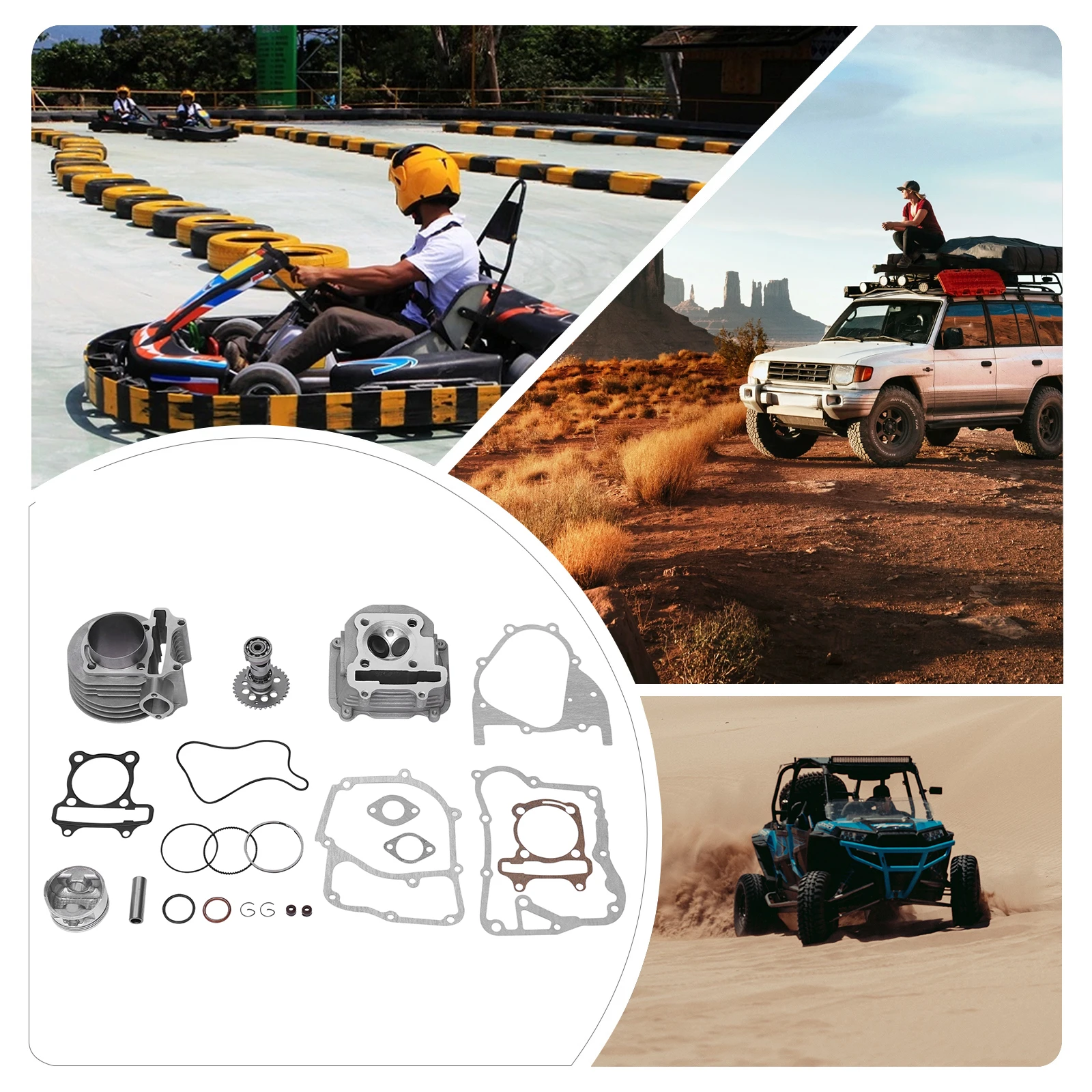 

150cc Big Bore Cylinder Kit (Inclued Camshaft and Cylinder Head, Gaskets) #1 for Scooter Atv Quad with GY6 Motors Set 61mm