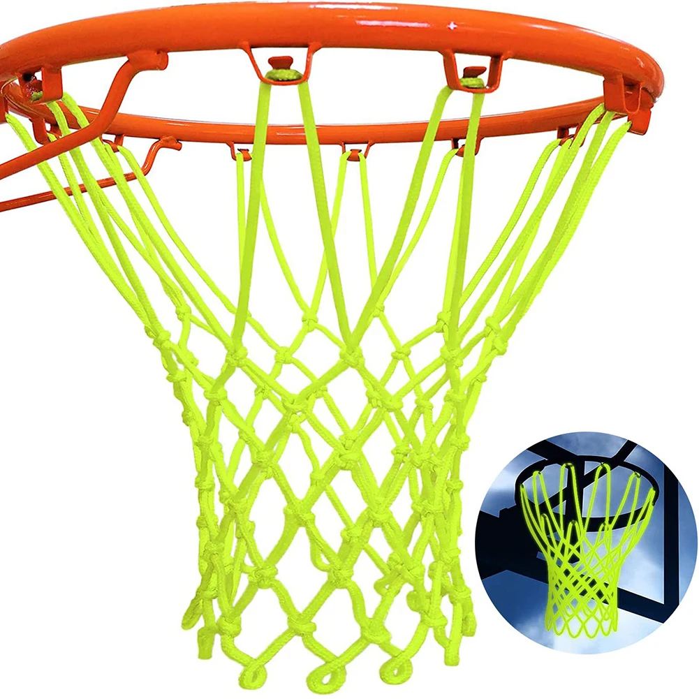 

Nightlight Basketball Net Nylon Glowing Basketball Hoop Rim Net 12 Loops Standard Glowing Basketball Net Heavy Duty Nylon Nets