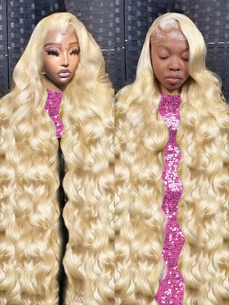 250% Density 30 40 Inch 613 Honey Blonde Color Body Wave 13x6 HD Lace Frontal Human Hair Wigs Brazilian Full Lace Wig sfor Women