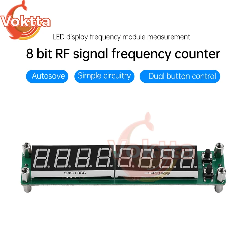 8 Digits RF Signal Frequency Counter LED Display Digital Cymometer Meter Tester Module 0.1Mhz to 1200Mhz Frequency Counters