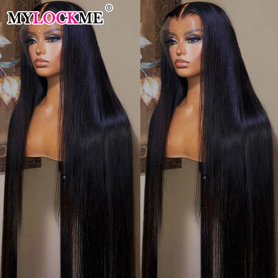 13x4 13x6 Lace Frontal Wig Bone Straight Transparent Lace Front Wigs Brazilian Human Hair 4x4 Lace Closure Wig 180% Density