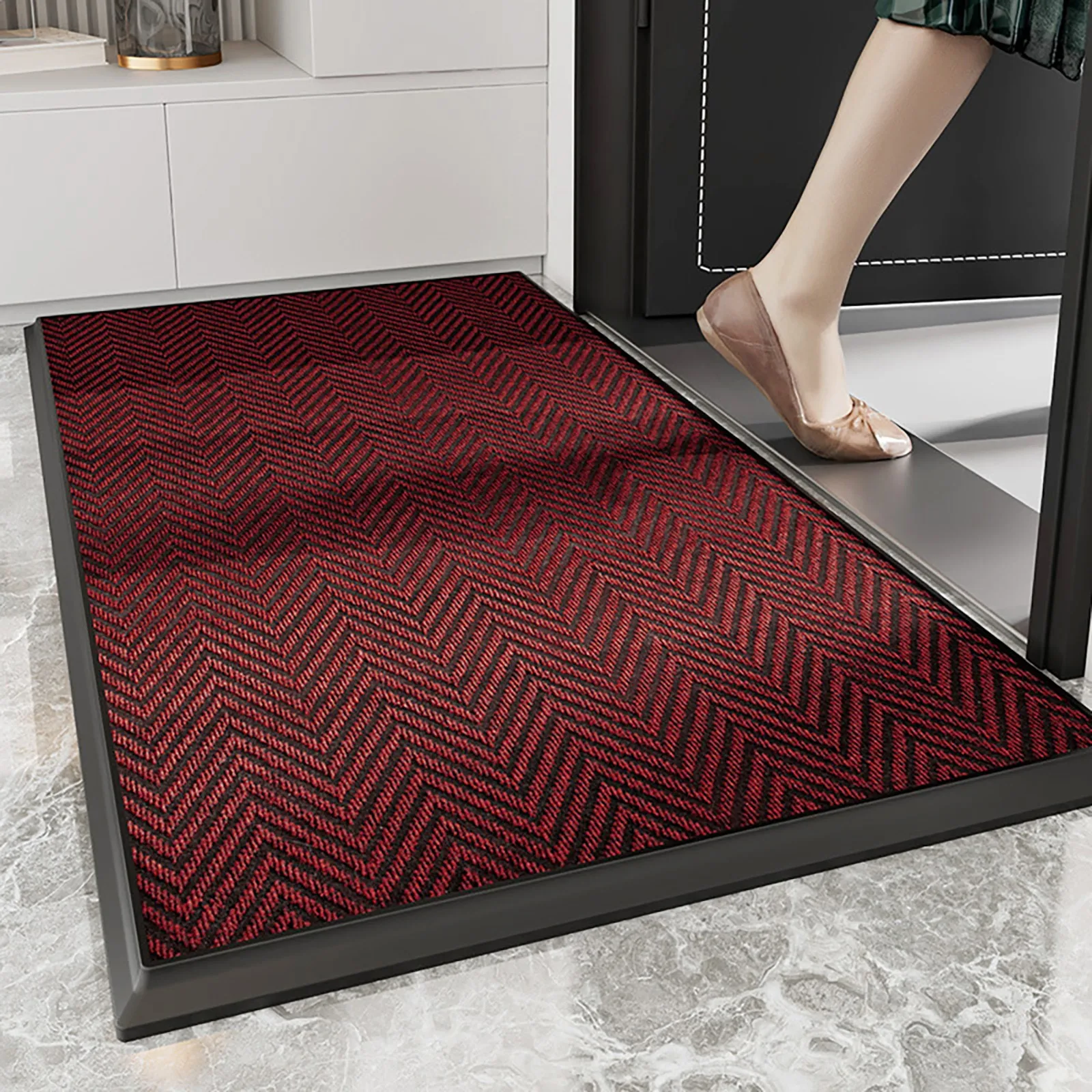 Front Door Mat Natural Rubber Doormat Non Slip Trap Dirt And Easy Clean Mat Outside Entrance Heavy Duty Outdoor Indoor Mat